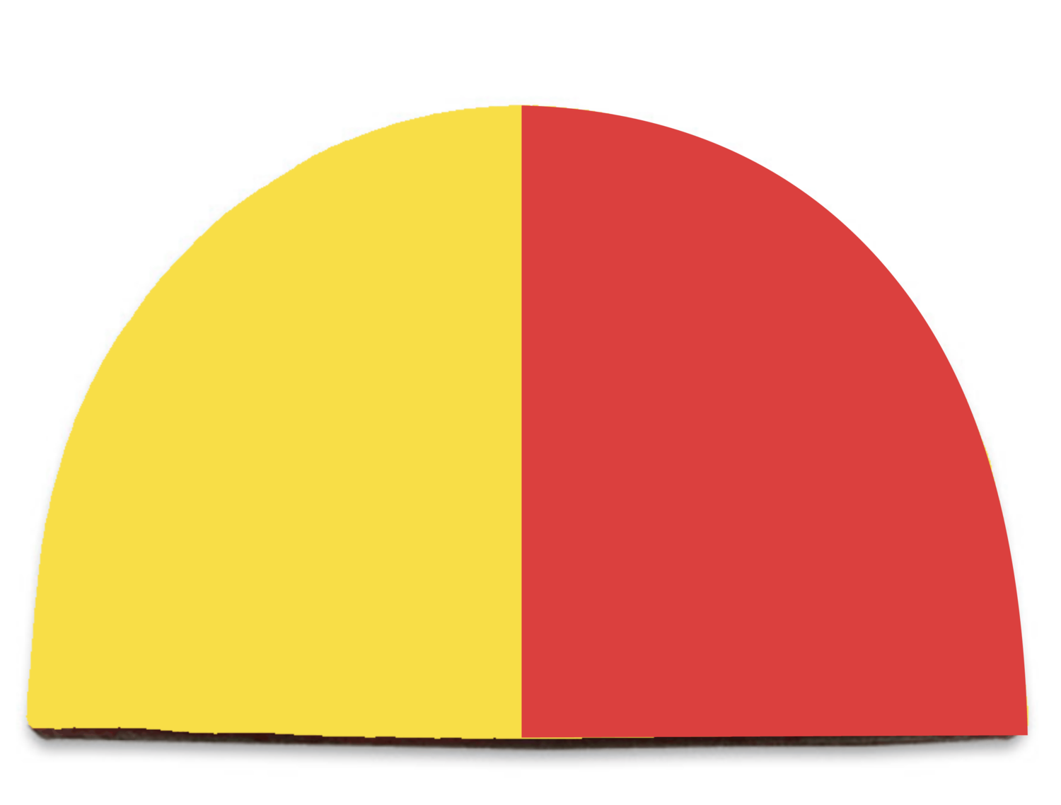 полусфера бетонная желтая или красная 500*300